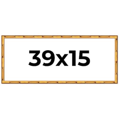 39x15 Frame Gold Bamboo Picture Frame Modern Photo Frame Includes UV Acrylic Shatter Guard Front Acid Free Foam Backing Board