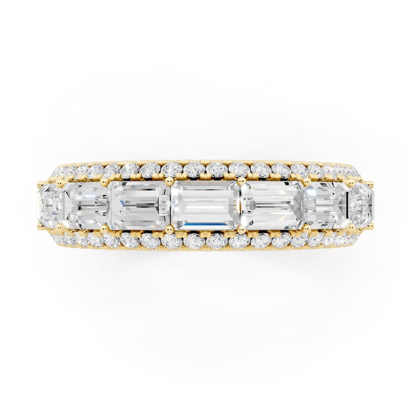 Auriya 14k Gold 2 1/10ctw Lab Grown Diamond East-West Anniversary Ring (E-F VS)