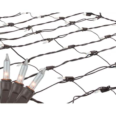 2' x 8' Mini Net Style Tree Trunk Wrap Christmas Lights Brown Wire