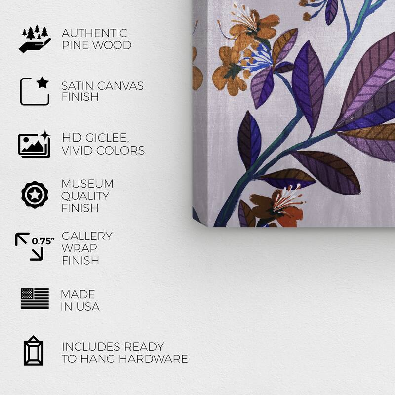 Wynwood Studio Canvas Floral and Botanical A little closer Purple and Traditional Wall Art Canvas Print
