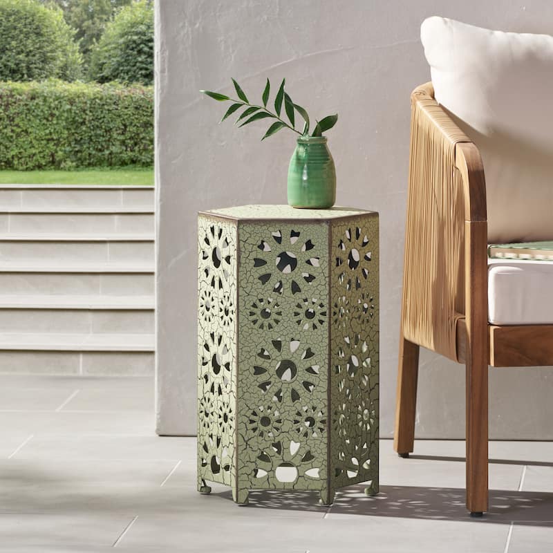 Eliana Outdoor 12-inch Side Table by Christopher Knight Home - Green