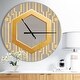 preview thumbnail 7 of 8, Designart 'Vintage Gold and Grey design' Oversized Shabby Chic Wall CLock