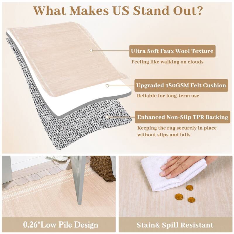 Garvee Scalloped Modern Bordered Area Rug