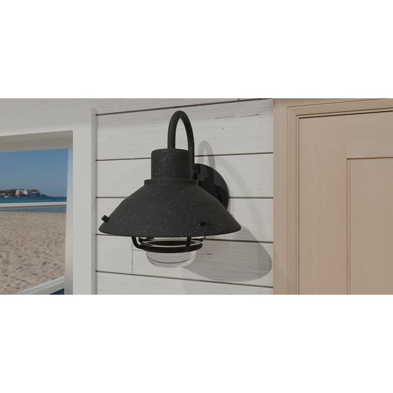 Lavalier 1-Light Mottled Black Outdoor Wall Lantern