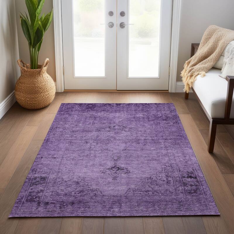 Machine Washable Indoor/ Outdoor Chantille Traditional Vintage Rug