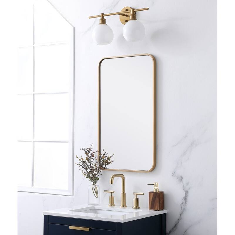 Ezra Soft Corner Metal Rectangular Mirror
