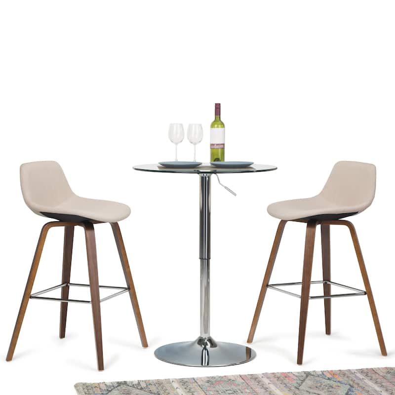 WYNDENHALL Cacey Mid Century Modern Bentwood Counter Height Stool (Set of 2) - 20.7'' x 21.1'' x 36.6 - Natural