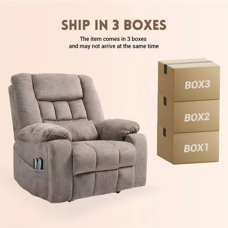 Flatship 4 Motors Power Lift Recliner,Adjustable Headrest Oversized Recliner Chair with Heat/Massage