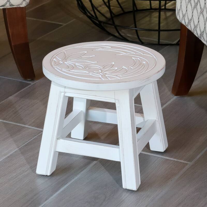 Carved Wooden Step Stool