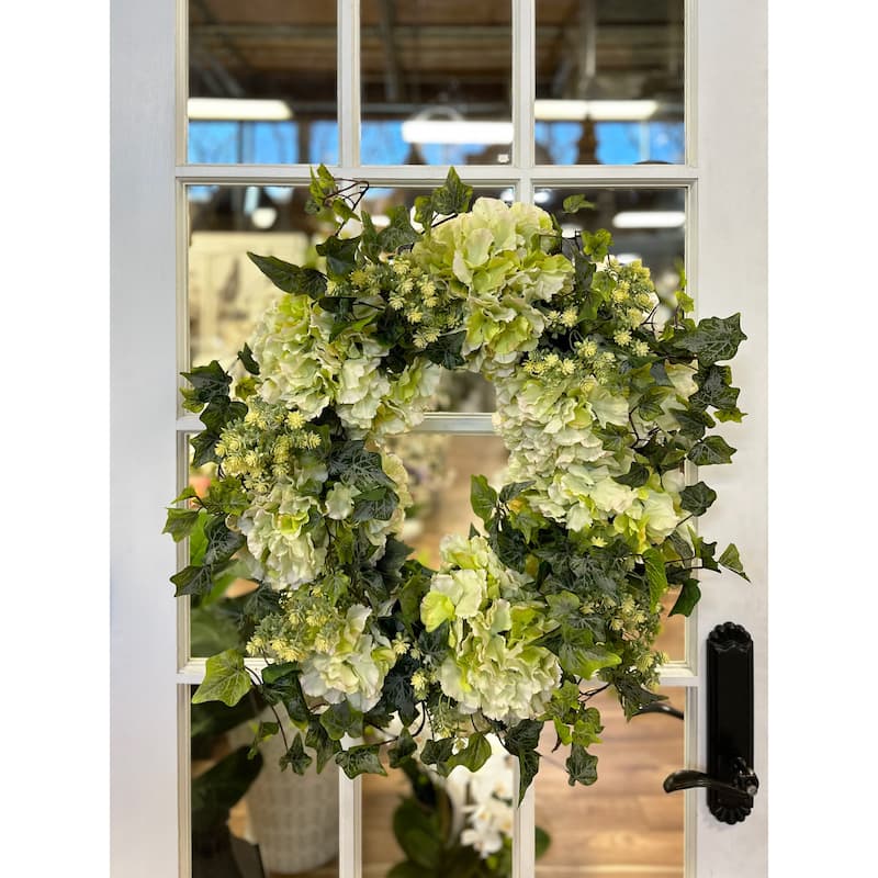 31" Wreath with Hydrangeas and Sedum
