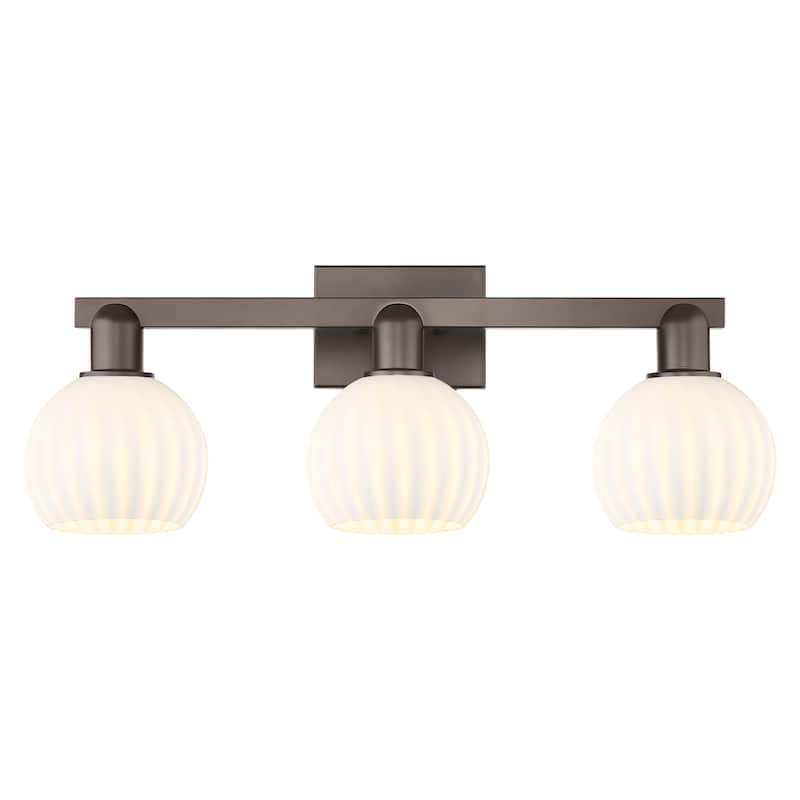 Innovations Lighting Endless Possibilities Arcadia - White Venetian - 3 Light 25" Bath Vanity Light - Oil Rubbed Bronze