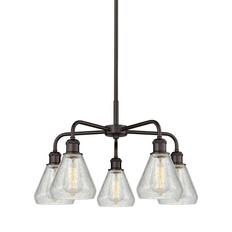Innovations Lighting 516-5CR-15-24 Conesus Chandelier Conesus 5 Light - Oil Rubbed Bronze / Clear Crackle