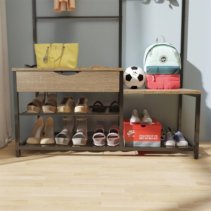 4-in-1 Hall Tree with Storage Drawer - 39.37 x 70.87 x 15