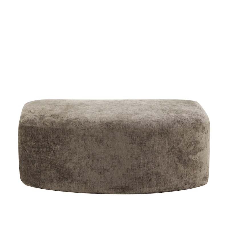 Christopher Knight Home - Modern Upholstered Curved Sectional Sofa with Deep Seat Ottoman