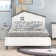 preview thumbnail 4 of 52, Platform bed with house shaped headboard White/Grey - Twin