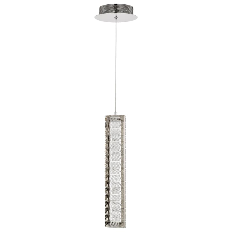 Nova LED 16 Inch Mini Pendant Polished Nickel Finish K9 Crystal - Polished Nickel
