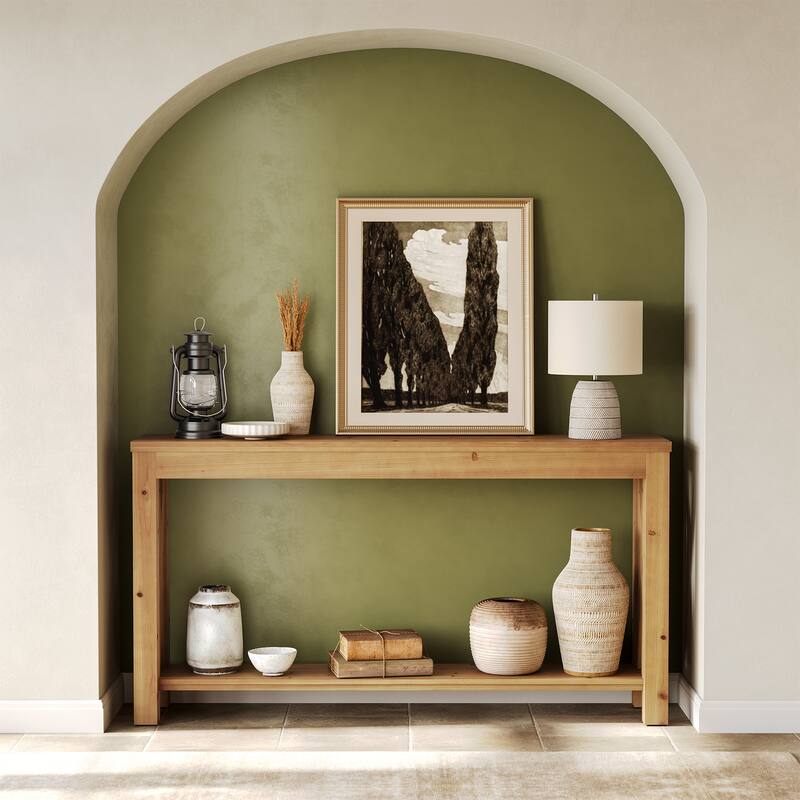 63-Inch Solid Wood Console Table for Entryway