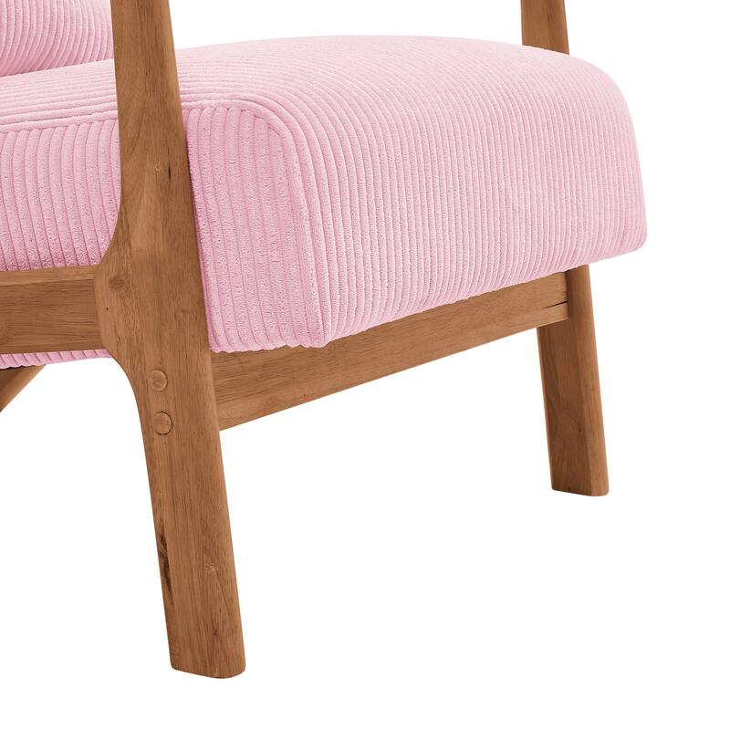 Lounge Chair with Wooden Frame - 32.25" D x 26" W x 30.5" H