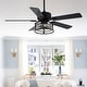 preview thumbnail 13 of 11, Cusp Barn 52 Inch Modern Caged Black Ceiling Fan with Light, Crystal Chandelier Fan, Quiet DC Motor Reversible Ceiling Fan