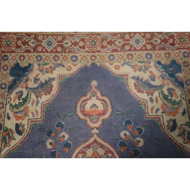 Hand Knotted Oriental 100% Wool Carpet Traditional Medallion Purples Tabriz Area Rug - 6' 5'' X 4' 4''