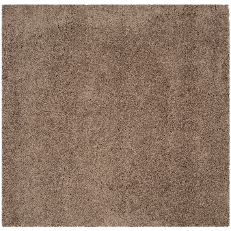 SAFAVIEH Laguna Shag Verdiana Solid Color 2-inch Thick Rug. - 6'7" Square - Taupe - Square