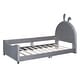 preview thumbnail 5 of 55, Casual Upholstered Daybed with Guardrail, Classic Headboard Footboard, Wood Slat Support Bed for Children Kids Platform Bed