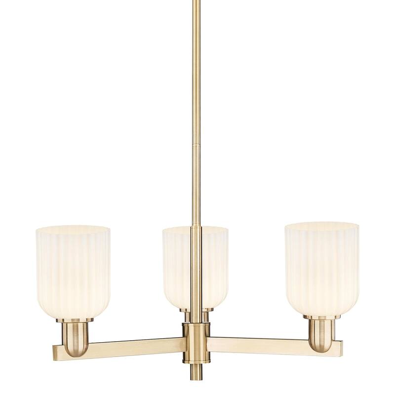 Innovations Lighting 716-3CR-9-18 Bridal Veil Chandelier Bridal Veil 3 - Champagne Bronze / Gloss White