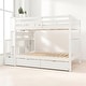 preview thumbnail 12 of 17, Full Over Full Bunk Bed with Storage Drawers and Shelves, Convertible Staircase Bunk Beds with Guardrails,No Box Spring Required