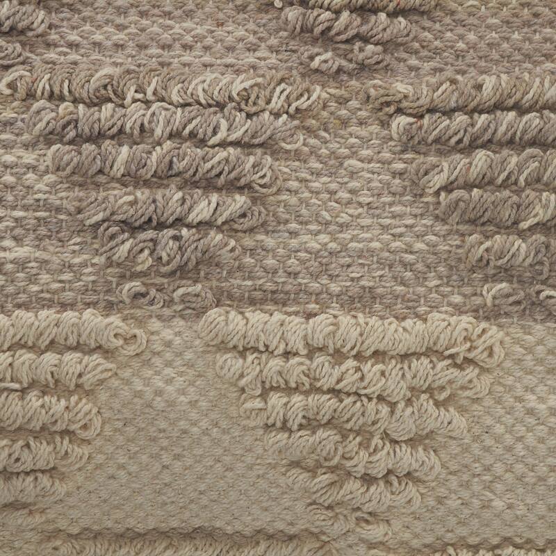 Handwoven Textured Geometric Square Throw Pillows - 18" - Gray and Beige - Set of 2