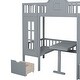 preview thumbnail 18 of 17, Impression & Beautiful Twin over Twin Bunk Bed Turn into Upper Bed and Down Desk, Changeable Table, Fun Place For Kids, Gray