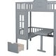 preview thumbnail 18 of 27, Twin Bunk Bed with Convertible Desk and Playhouse Design, Grey