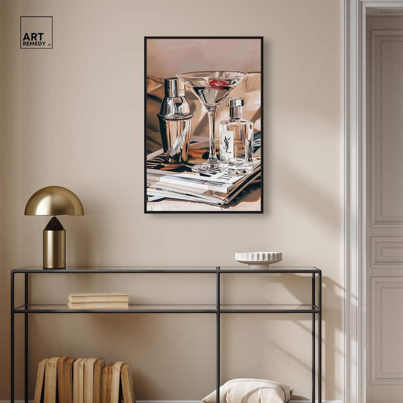 Martini Magazine Stack Canvas by Art Remedy