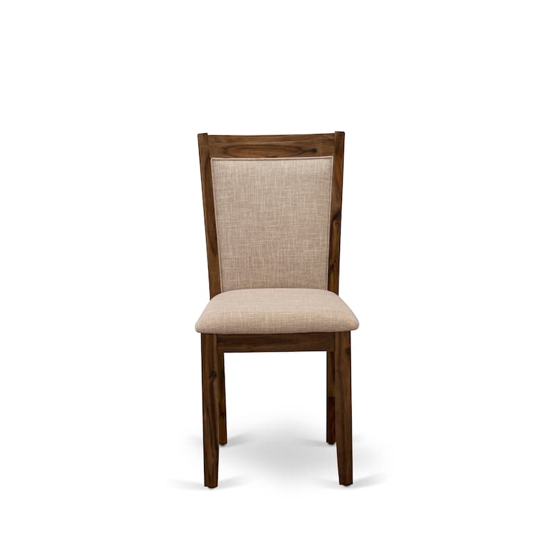 East West Furniture Monza Parson Dining Chairs - Linen Fabric Upholstered Chairs, Set of 2, (Finish Options)