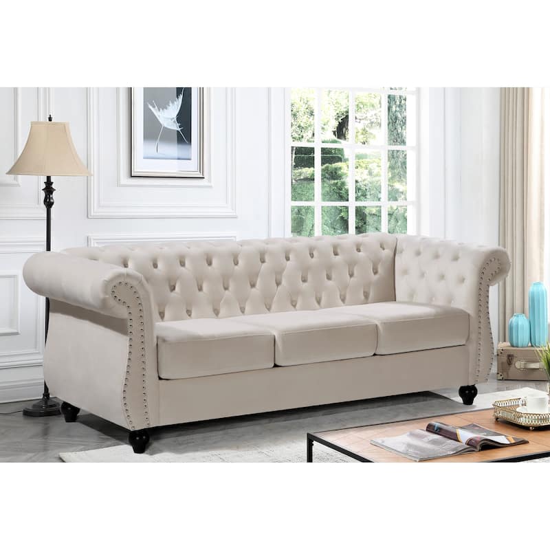 Kemos Velvet Chesterfield Sofa