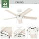 preview thumbnail 5 of 16, Hunter Erling Ceiling Fan with LED Light Kit and Pull Chain - Modern Rustic, Transitional
