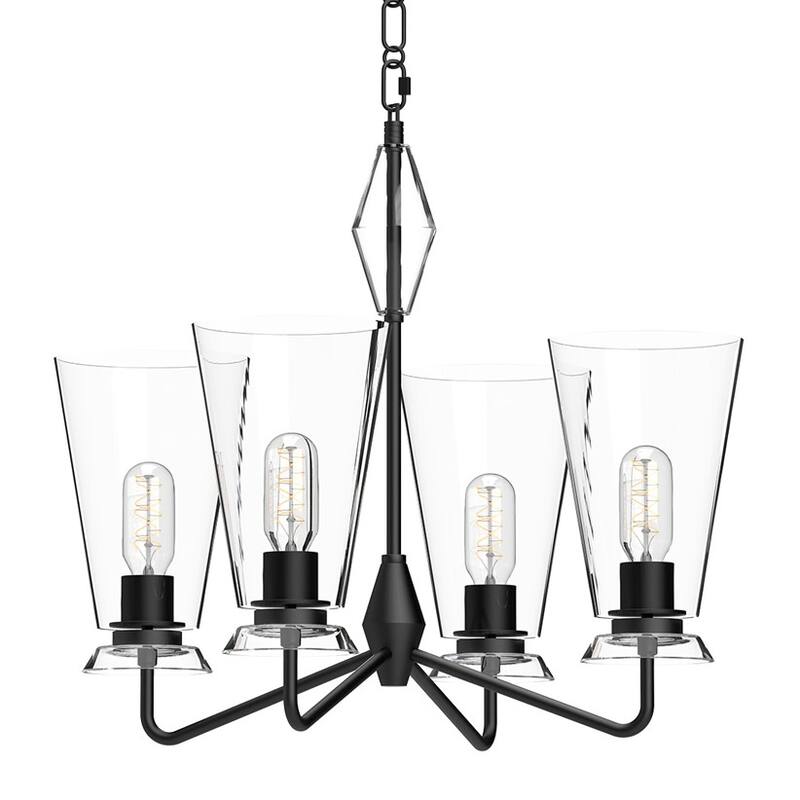 Alora Lighting CH570423CL Salem 4 Light 23" Wide Chandelier with Clear - Matte Black