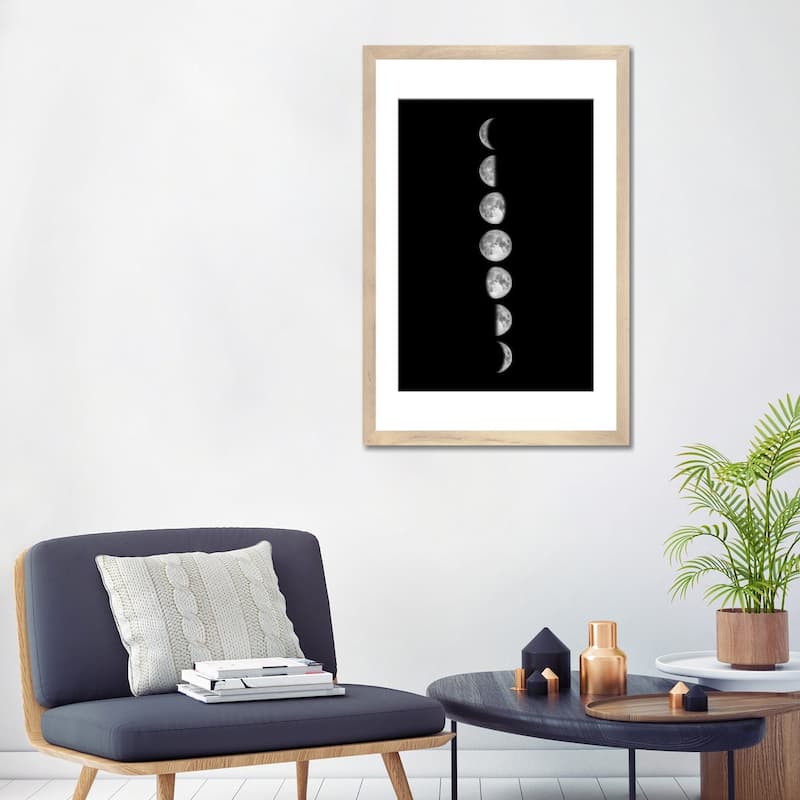 iCanvas "Minimalist Moon Phases - Black" by GetYourNerdOn