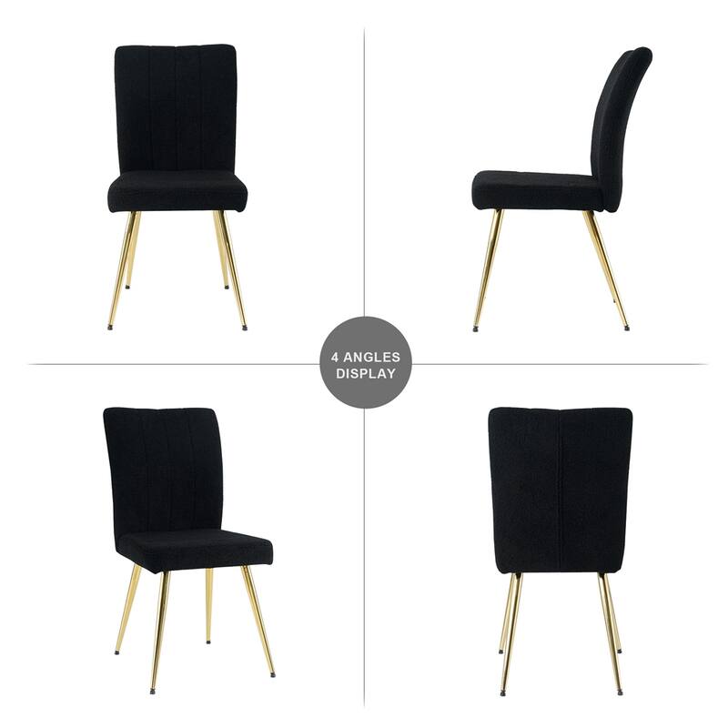 Modern Teddy Upholstered Dining Chair with Metal Legs (set of 4) - N/A