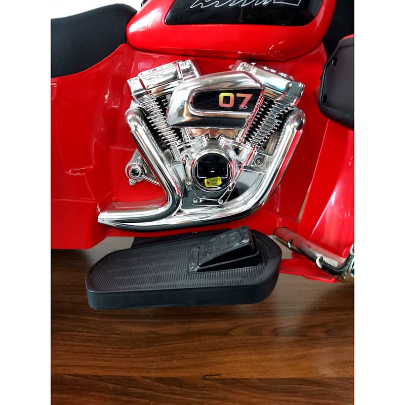 Kids 3-Wheel Motorcycle with Dual Seats, Ride-On Motorcycle Red Electric Motorcycle with LED Headlight