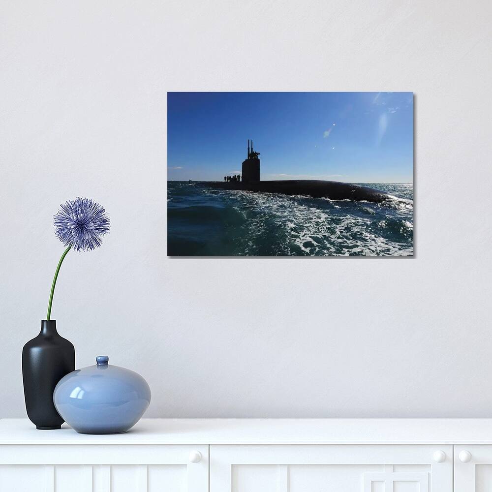 iCanvas "Attack Submarine USS Scranton Pulls Into Augusta Bay" by Stocktrek Images Canvas Print