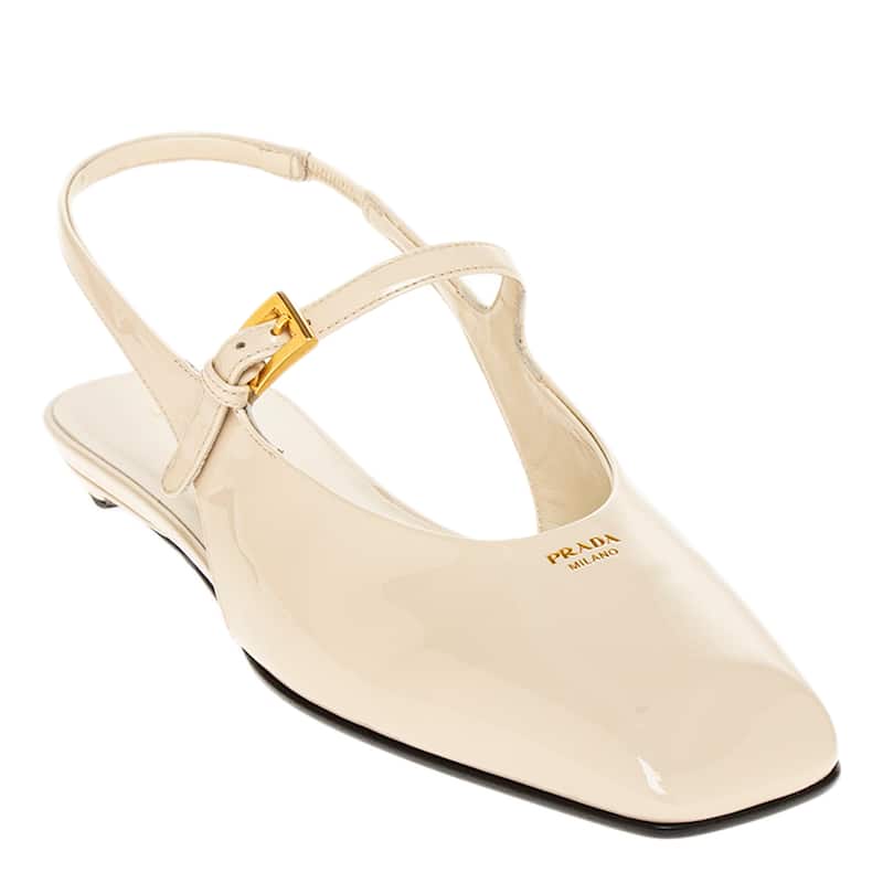 Prada Patent Leather Slingback Ballerinas - 38.5 EU