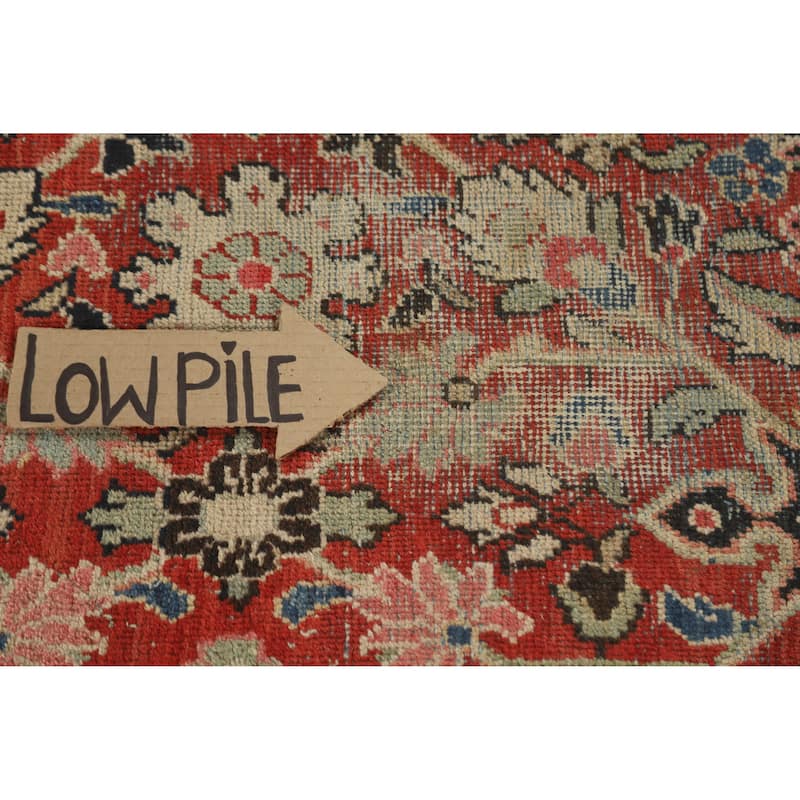 Hand Knotted Oriental 100% Wool Carpet Traditional All-Over Red Mahal Area Rug - 12' 8'' X 9' 6''