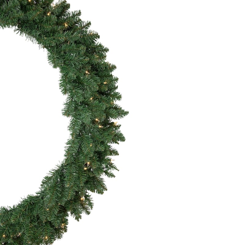 Pre-Lit Everett Pine Artificial Christmas Wreath 48-Inch Clear Lights - 48"