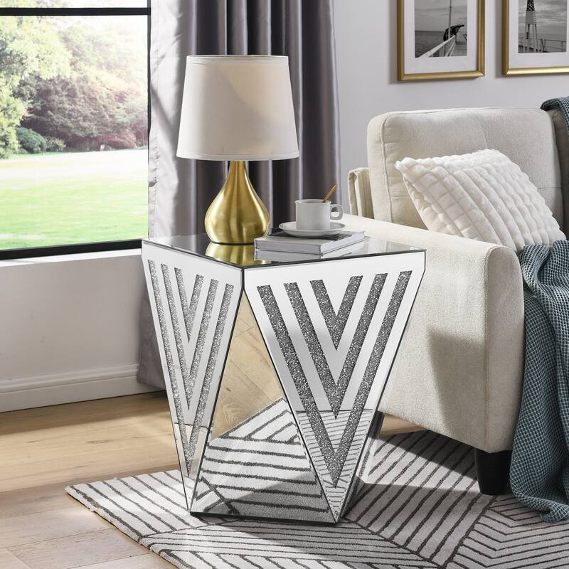 Silver mirror table