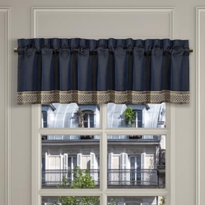 J. Queen New York Excelsior Royal Blue Window Straight Valance