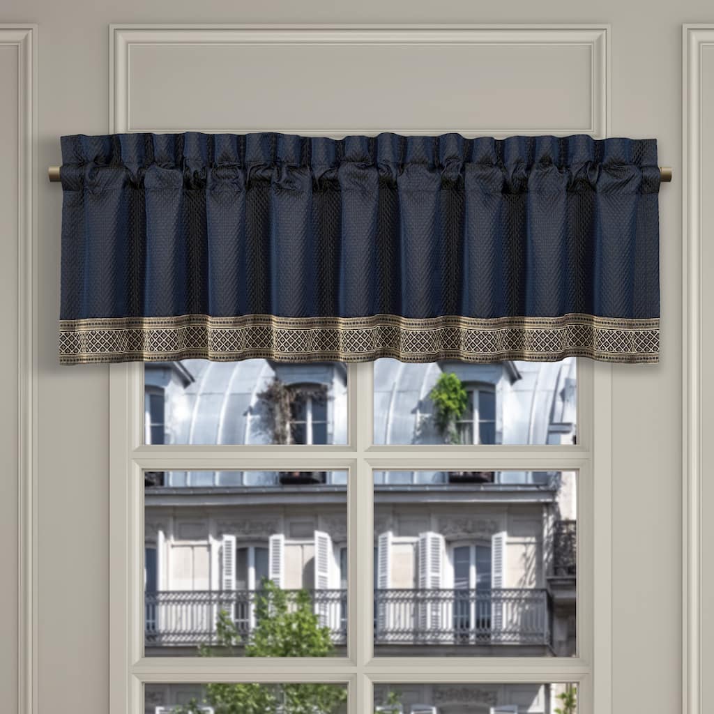 J. Queen New York Excelsior Royal Blue Window Straight Valance