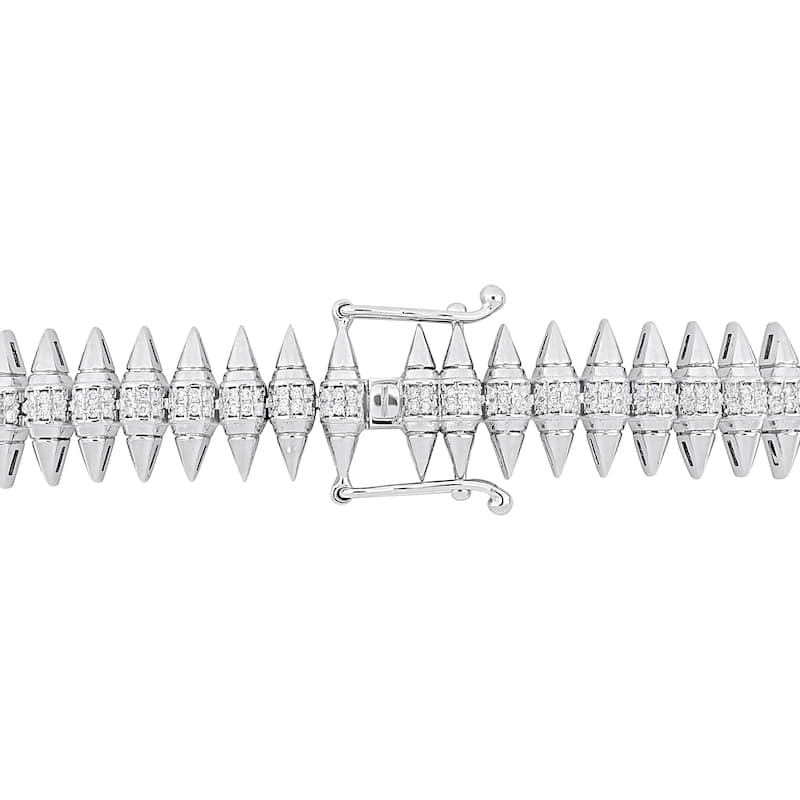 Miadora 1ct TDW Diamond Marquise Design Bracelet in 14k White Gold - 7 in.