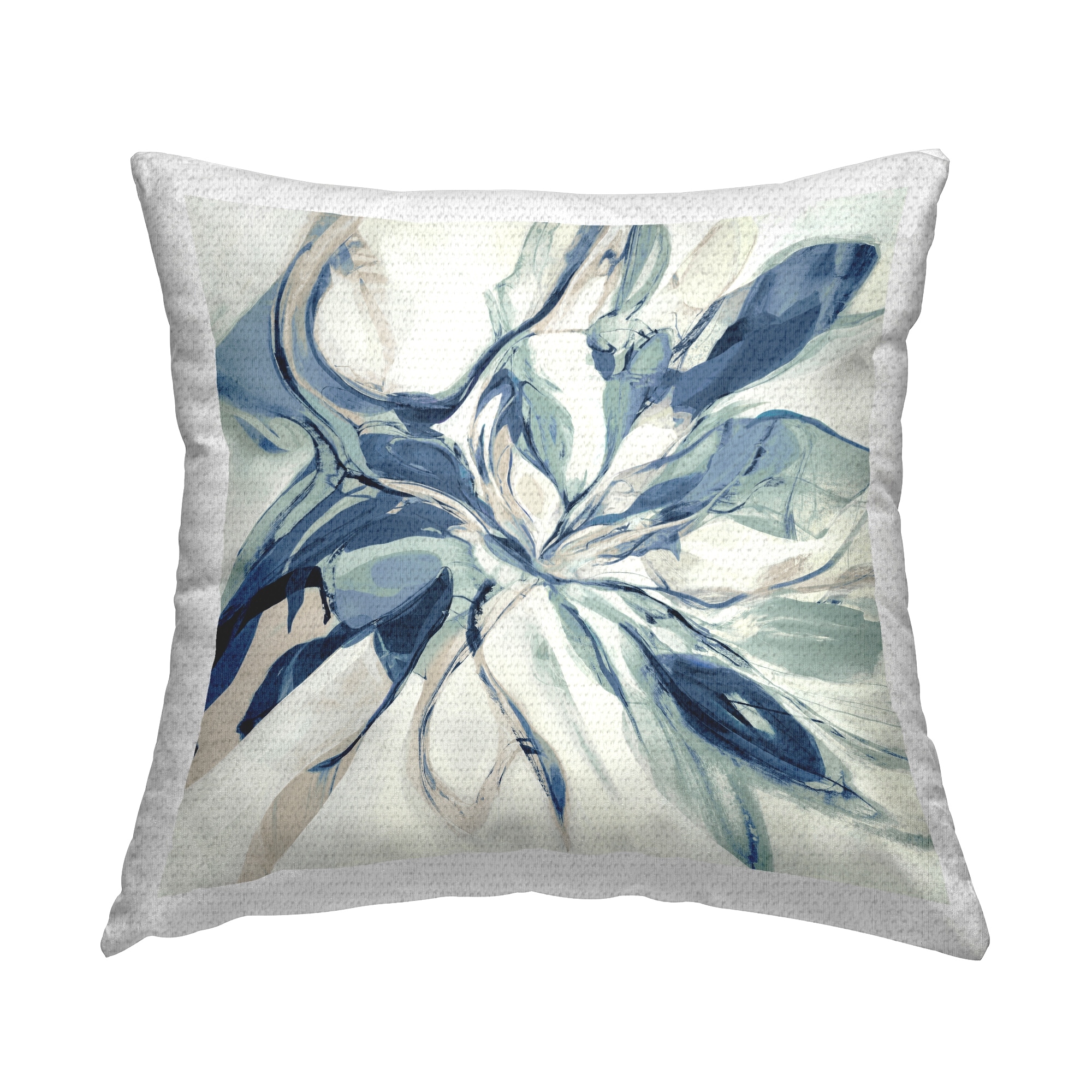 Stupell Asymmetrical Blue Abstraction Printed Outdoor Throw Pillow Design by Sarah Stockstill
