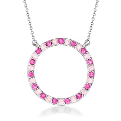 925 Sterling Silver Pink Sapphire Gemstone Silver Necklaces