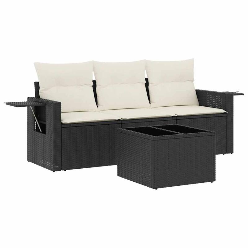 vidaXL Garden Sofa Set Black